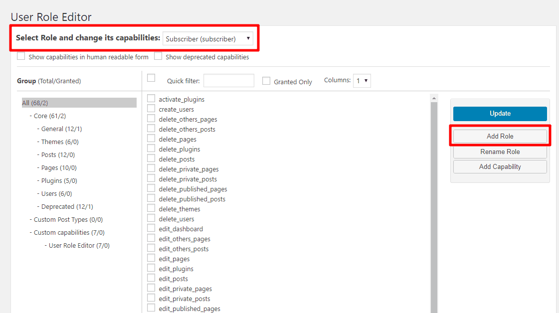 wordpress roles wordpress roles