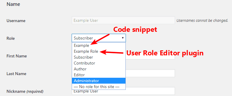 asignación de un nuevo rol