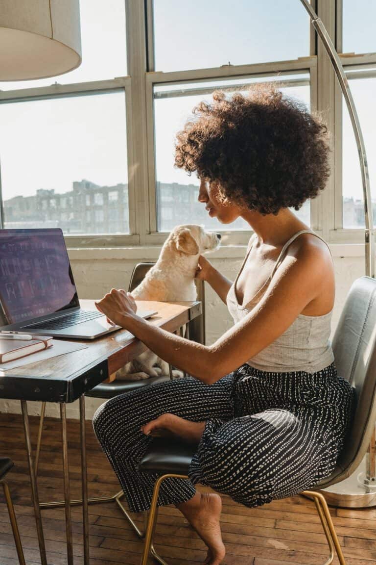Woman Working at Computer